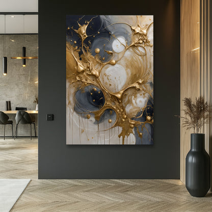 Black and Gold Splash Wall Art canvas by Tailored Canvases, crafting canvas decor on Tampa Home & Garden Store