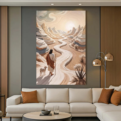 Parable Of The Lost Sheep Faith Wall Art III canvas by Tailored Canvases; desert shepherd scene on Tampa Home & Garden Store