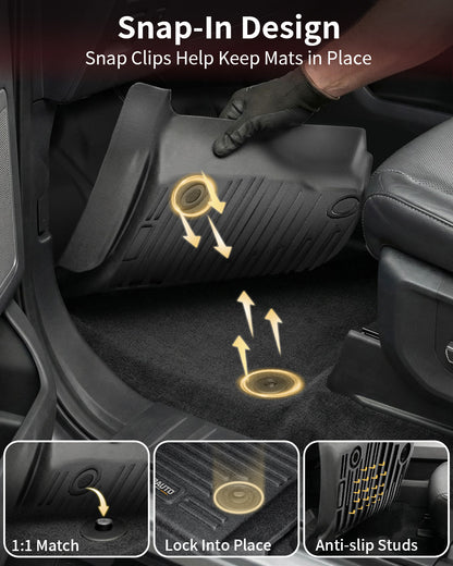 Umbrauto Ford Super Duty Crew Cab floor mats, front & rear, snap-in design on Tampa Home & Garden Store
