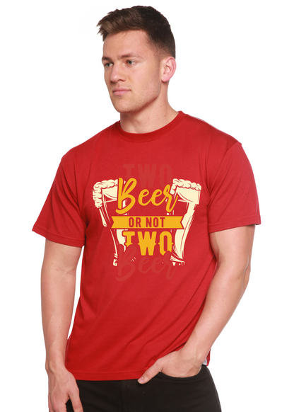 Two Beer men's red bamboo viscose/organic cotton T-shirt with beer mug design by Spun Bamboo on Tampa Home & Garden Store