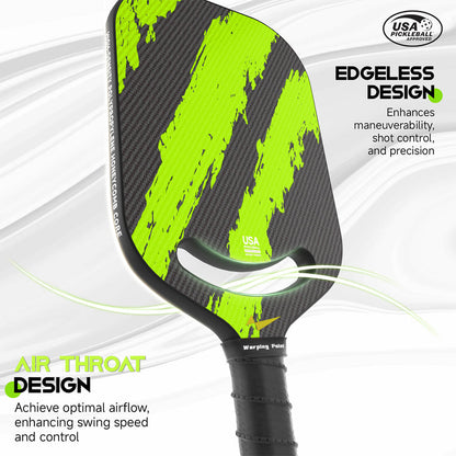 Ascent Pickleball Paddle Control by Warping Point neon lime green carbon fiber design USA Approved on Tampa Home & Garden Store