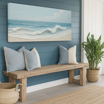 Canvas Serene Ocean Wave Coastal Wall Art VIII in blue tones by Tailored Canvases on Tampa Home & Garden Store