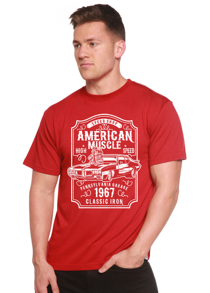American Muscle men's bamboo viscose organic cotton graphic T-shirt red by Spun Bamboo on Tampa Home & Garden Store
