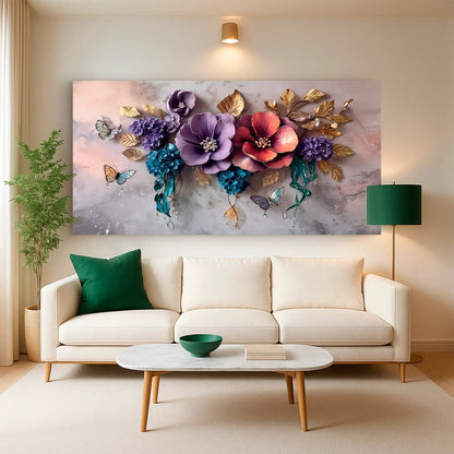 Floral Symphony Canvas Wall Art for Living Rooms