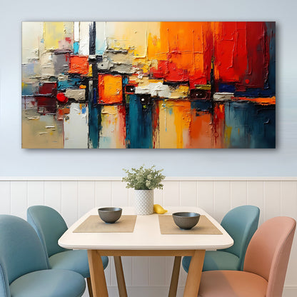 Colorful Abstract Wall Art II canvas by Tailored Canvases in bold orange red teal tones on Tampa Home & Garden Store