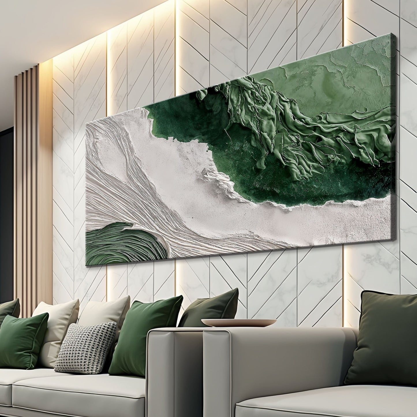 Green Rivers Abstract Wall Art II canvas Tailored Canvases green river texture crafting canvas on Tampa Home & Garden Store