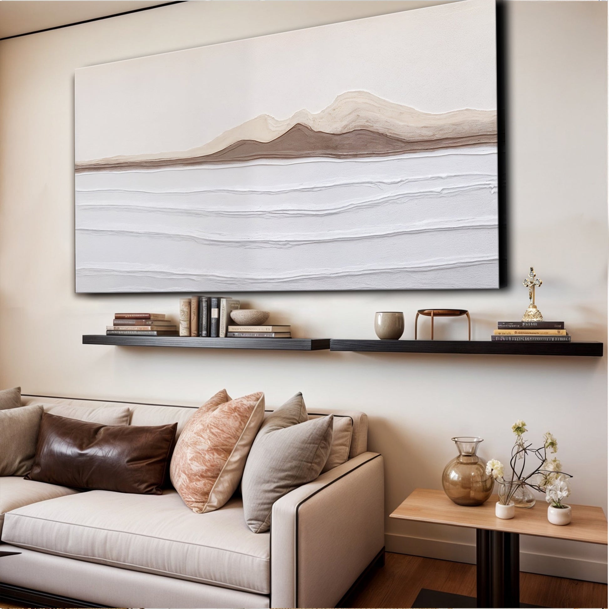 Earth Tone Abstract Wall Art crafting canvas by Tailored Canvases in beige brown on Tampa Home & Garden Store