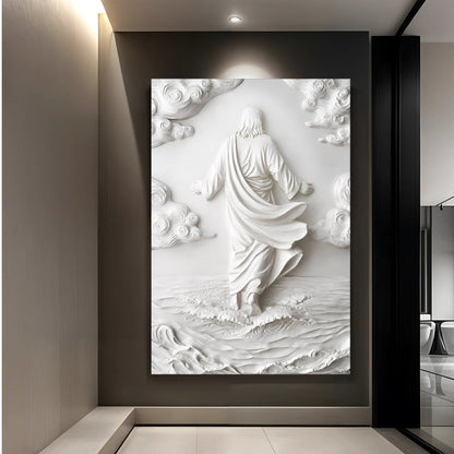 3D minimalist Jesus walking on water canvas wall art Tailored Canvases crafting canvas on Tampa Home & Garden Store