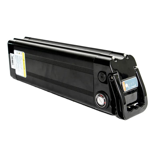 EUNORAU seat tube battery, black housing with key lock and compact display on front on Tampa Home & Garden Store