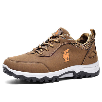 Men's Stevvex running shoe in brown breathable, lace-up with black outsole on Tampa Home & Garden Store