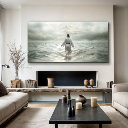 Walking on Water Faith Wall Art VIII canvas Tailored Canvases; white robes into mist on Tampa Home & Garden Store