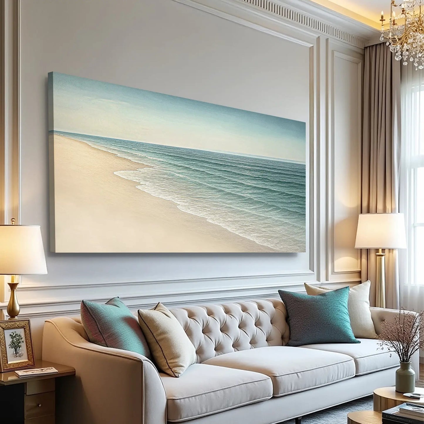 Beach Shoreline Coastal Wall Art II canvas by Tailored Canvases featuring sea and sandy shore on Tampa Home & Garden Store