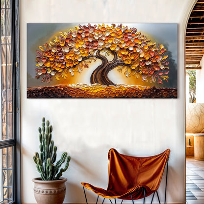Golden Autumn Wall Art canvas by Tailored Canvases featuring a vivid leaf-filled tree on Tampa Home & Garden Store