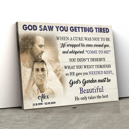 Personalized God Saw You Getting Tired II canvas memorial sign portraits Tailored Canvases on Tampa Home & Garden Store