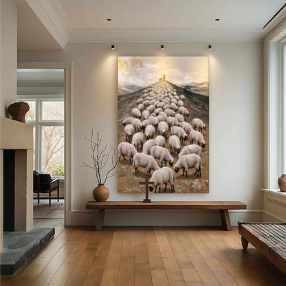 canvas Parable Of The Lost Sheep Faith Wall Art II by Tailored Canvases, hillside flock on Tampa Home & Garden Store