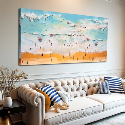 Beach Days Wall Art VI canvas by Tailored Canvases; vibrant blue ocean, sandy shore on Tampa Home & Garden Store