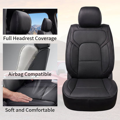 Umbrauto Black Nappa waterproof leather seat covers full set for Dodge RAM crew cab on Tampa Home & Garden Store