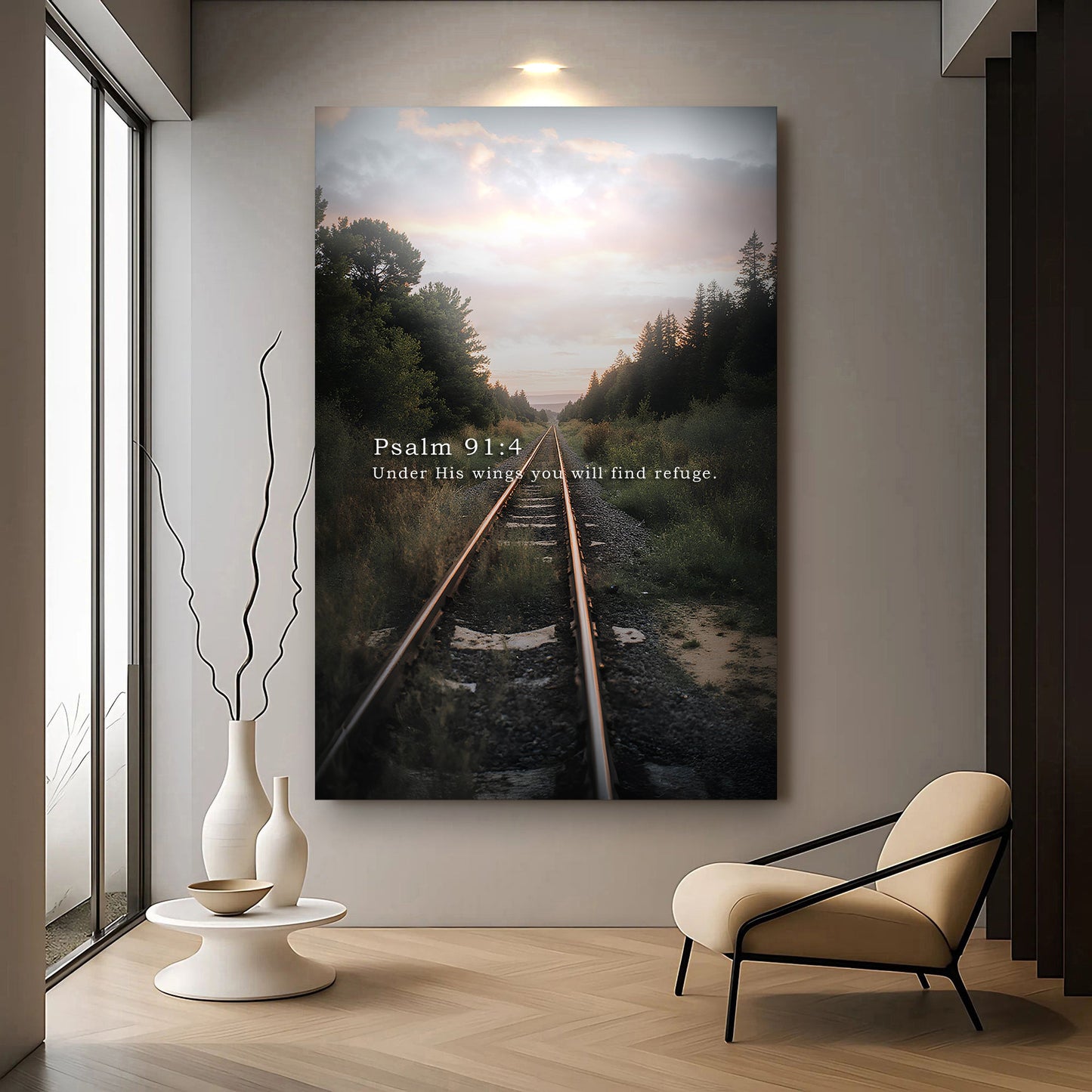 Canvas wall art Under His Wings you will find refuge Psalm 91:4 by Tailored Canvases on Tampa Home & Garden Store