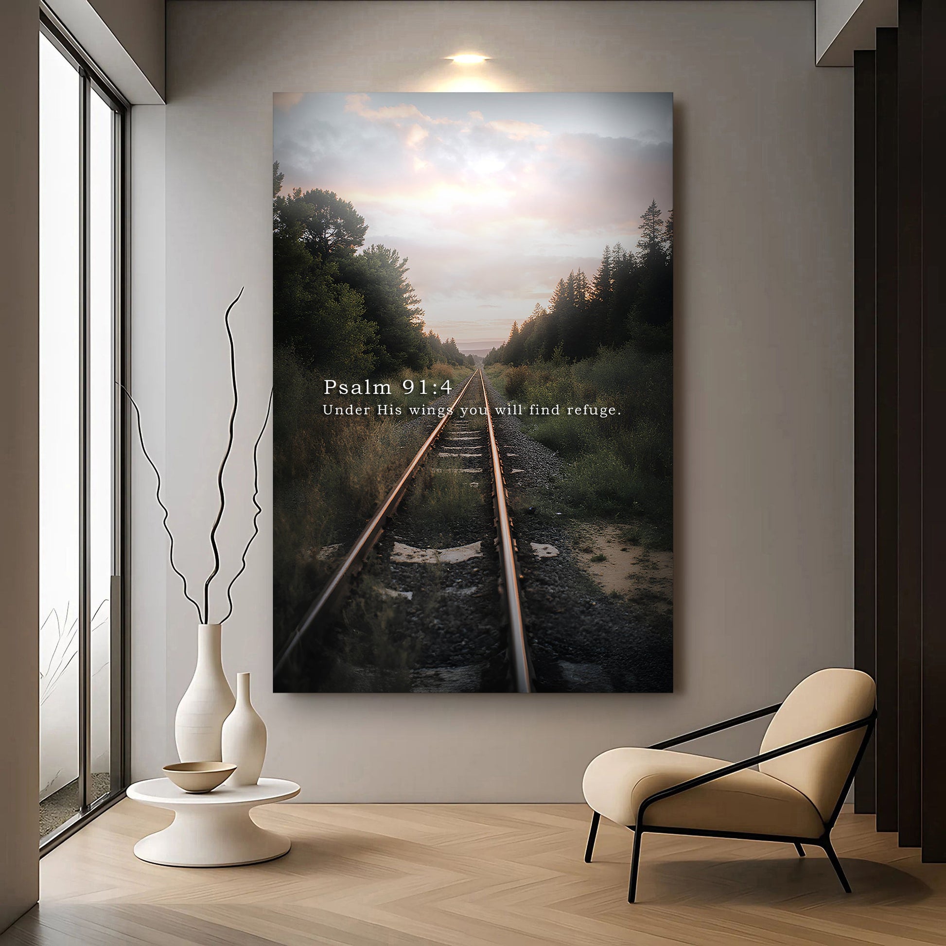Canvas wall art Under His Wings you will find refuge Psalm 91:4 by Tailored Canvases on Tampa Home & Garden Store