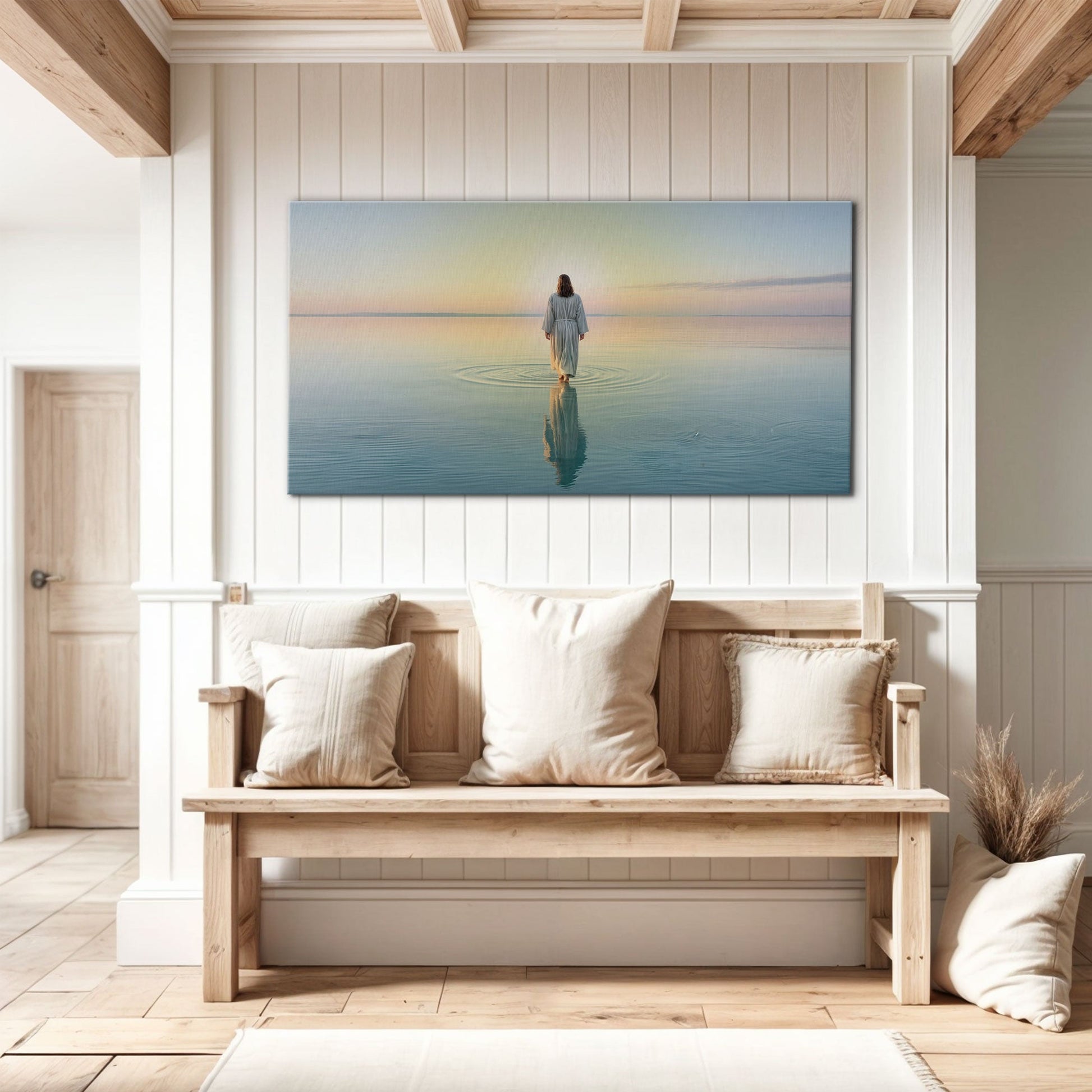 Reflections Faith Wall Art XVII canvas by Tailored Canvases, pastel sunset seascape on Tampa Home & Garden Store
