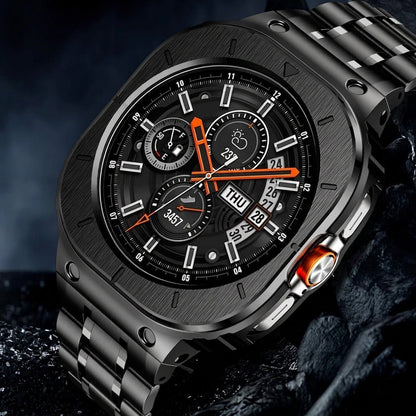 FortisGuard rugged case set Galaxy Watch Moktan Sabai metal bracelet with orange accents on Tampa Home & Garden Store