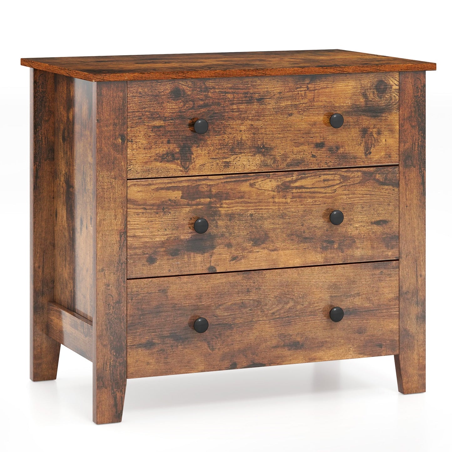3 Drawer Dresser Chest of Drawers Bedside Table-White