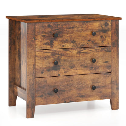 3 Drawer Dresser Chest of Drawers Bedside Table-White
