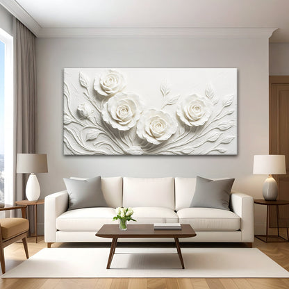 Floral Abstract Wall Art Canvas Crafting Canvas by Tailored Canvases with white rose relief on Tampa Home & Garden Store