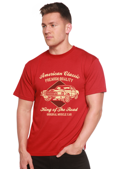 American Classic men's red short sleeve graphic T-shirt with vintage car print on Tampa Home & Garden Store