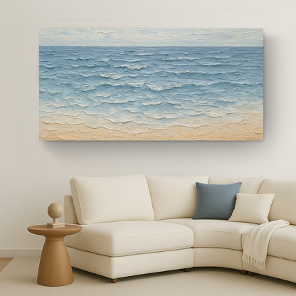 Serene Ocean Wave Coastal Wall Art VI canvas by Tailored Canvases; textured ocean blues on Tampa Home & Garden Store