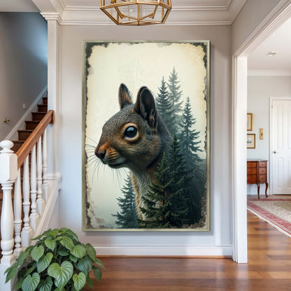 Squirrel Double Exposure Canvas by Tailored Canvases forest scene on Tampa Home & Garden Store