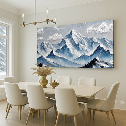 Mountain Minimalist Wall Art canvas by Tailored Canvases in blue-gray mountain range on Tampa Home & Garden Store