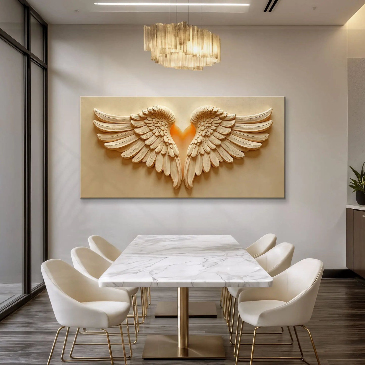 Wings Of Devotion Wall Art canvas by Tailored Canvases with wings and heart centerpiece on Tampa Home & Garden Store