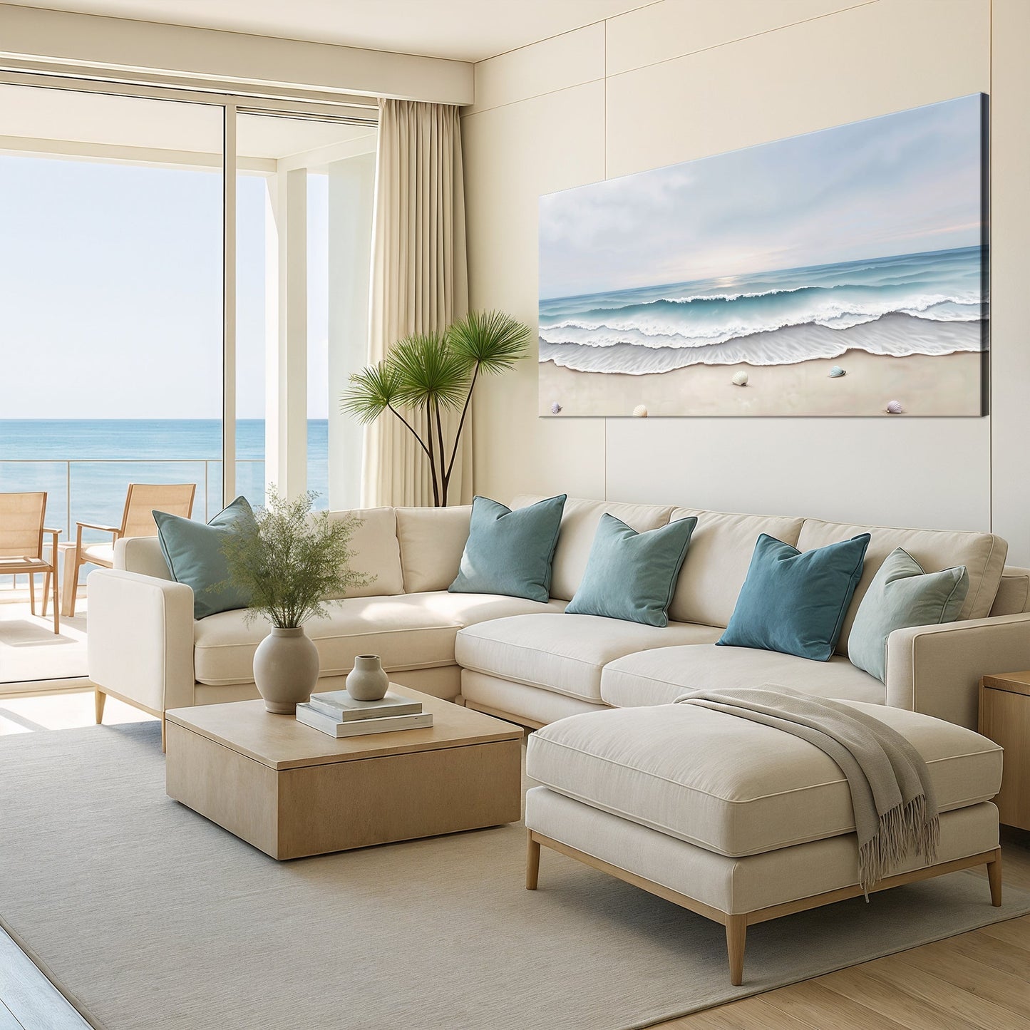 Serene Ocean Wave Coastal Wall Art III canvas by Tailored Canvases with blue waves on Tampa Home & Garden Store