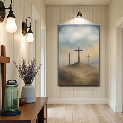 Three Crosses on Calvary Faith Wall Art II canvas Tailored Canvases three crosses on a hill on Tampa Home & Garden Store