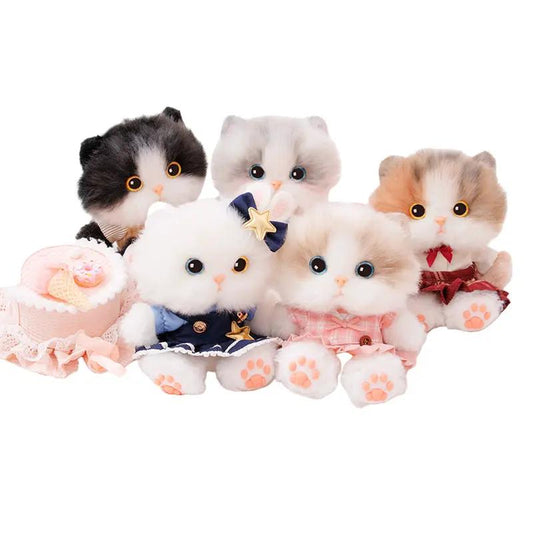 Kitty Charms mini plush keychain set: 5 cute kittens in pastel outfits by Chongker on Tampa Home & Garden Store