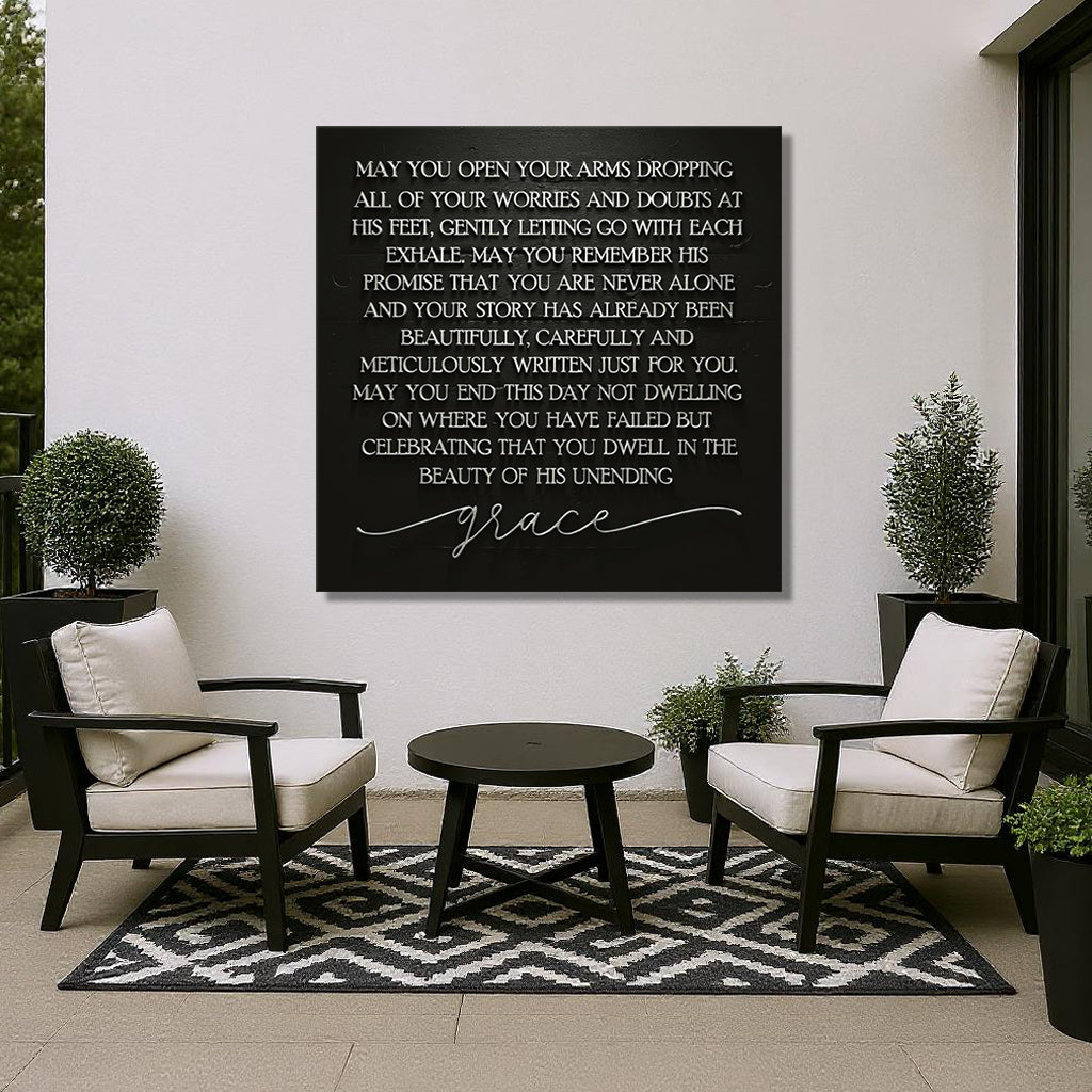 Unending Grace Faith Sign III canvas by Tailored Canvases, black crafting canvas wall art on Tampa Home & Garden Store