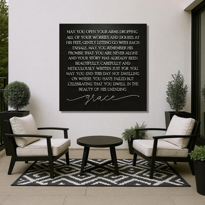 Unending Grace Faith Sign III canvas by Tailored Canvases, black crafting canvas wall art on Tampa Home & Garden Store