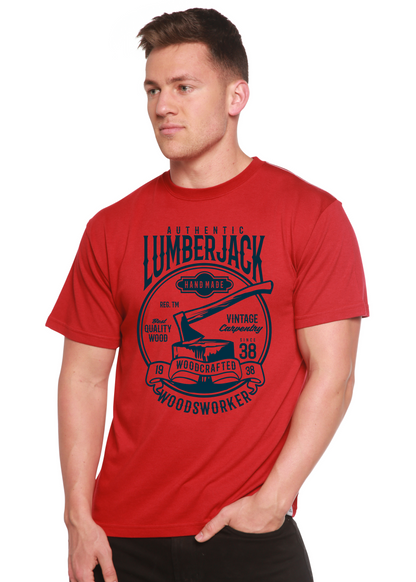 Authentic Lumberjack Spun Bamboo graphic T-shirt, red, short sleeve on Tampa Home & Garden Store
