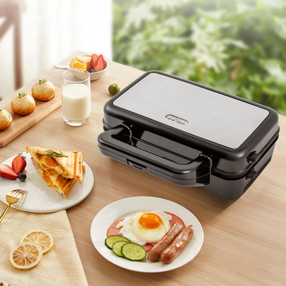 Sandwichera 3 en 1 de 1082 W con placas antiadherentes extraíbles - Negra