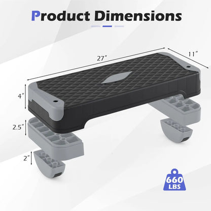 3-in-1 Aerobic Step Platform with Risers