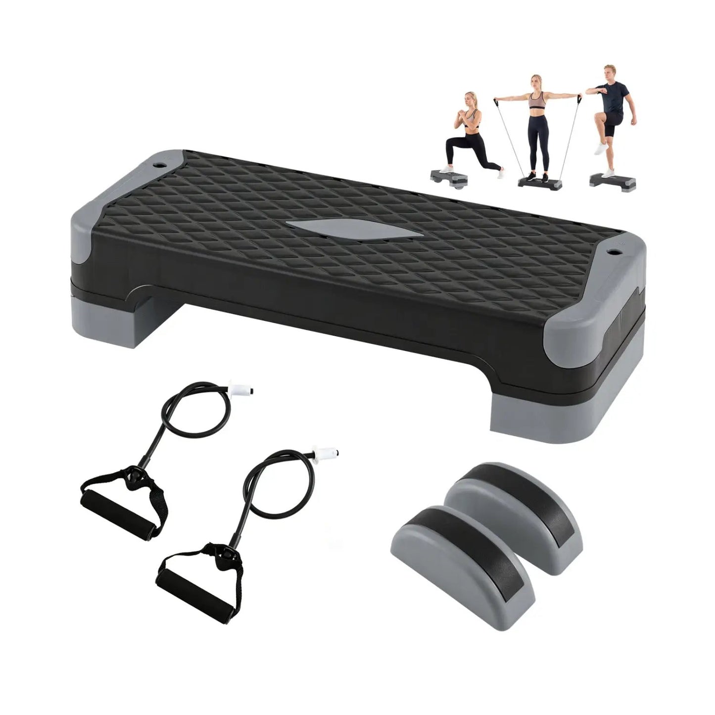 3-in-1 Aerobic Step Platform with Risers
