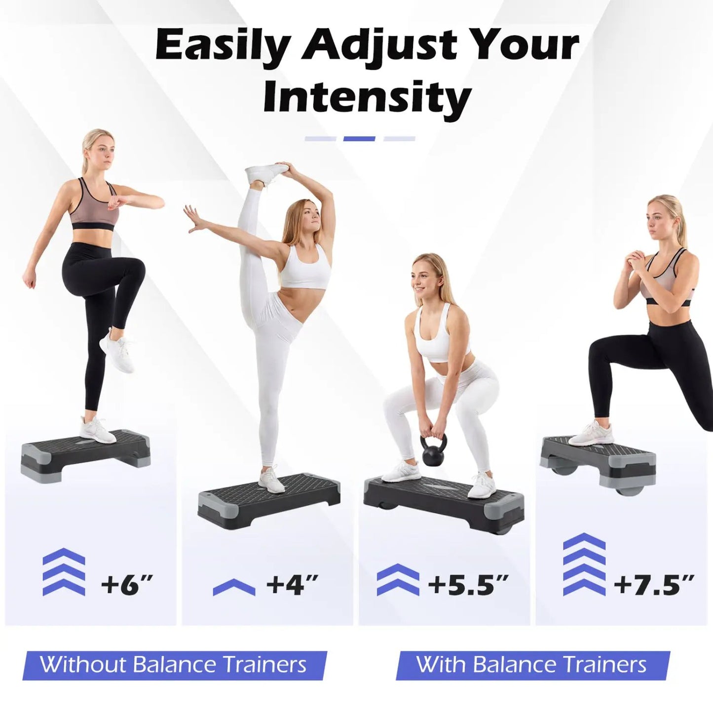 3-in-1 Aerobic Step Platform with Risers