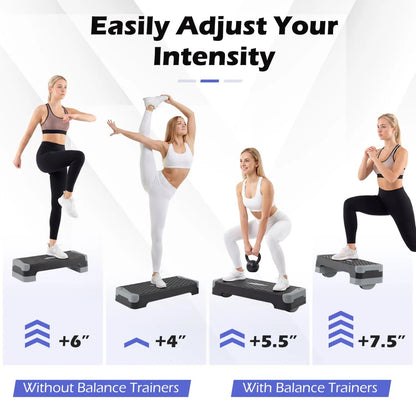 3-in-1 Aerobic Step Platform with Risers
