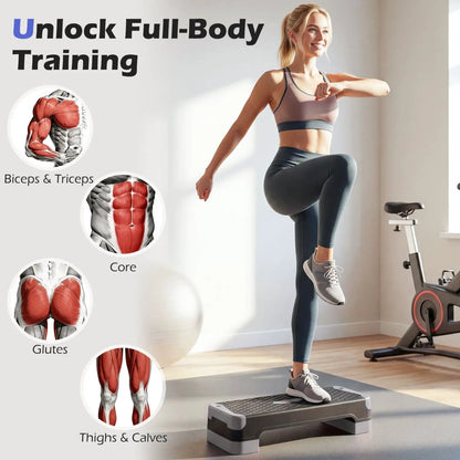 3-in-1 Aerobic Step Platform with Risers