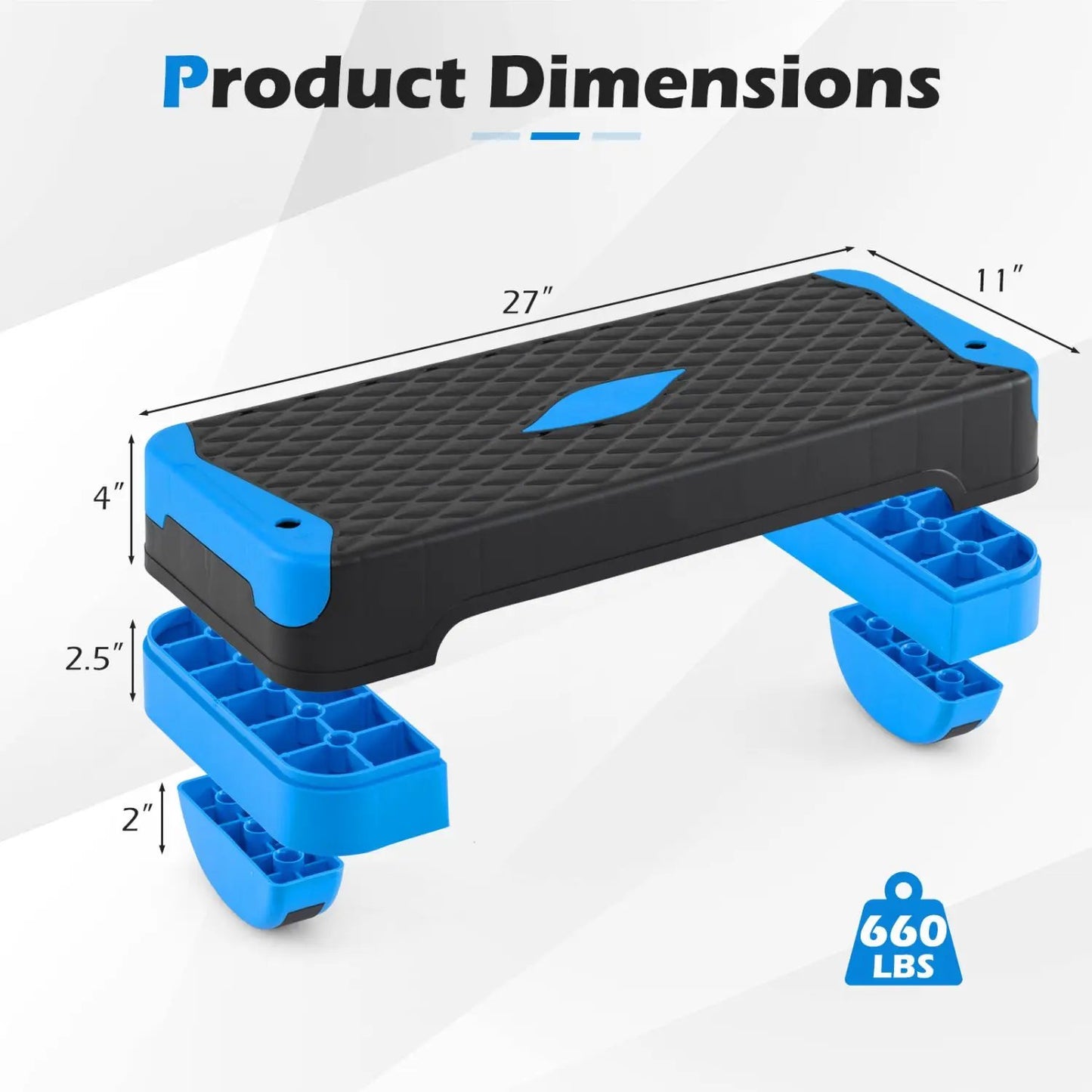 3-in-1 Aerobic Step Platform with Risers