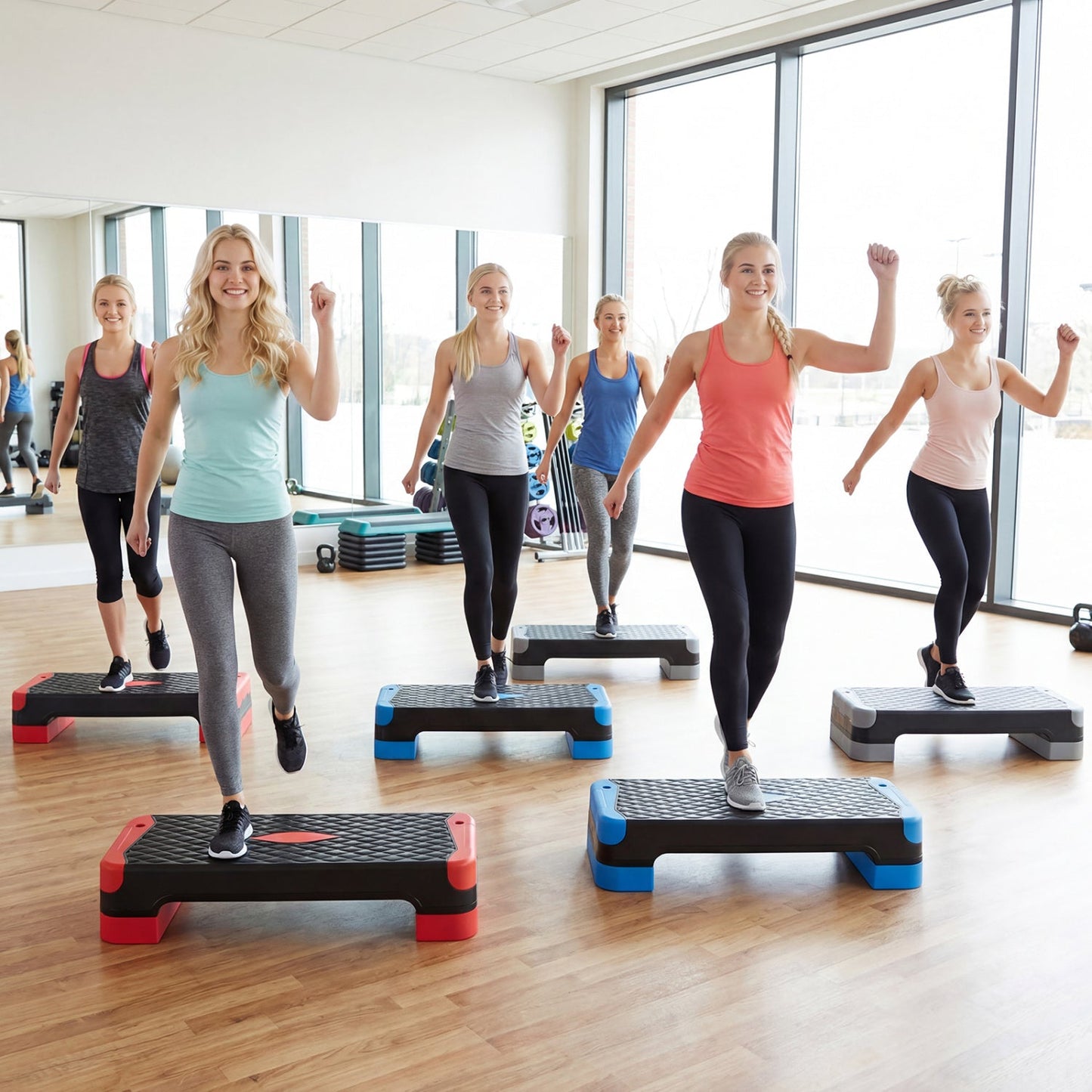 3-in-1 Aerobic Step Platform with Risers