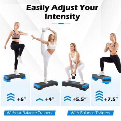 3-in-1 Aerobic Step Platform with Risers