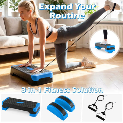 3-in-1 Aerobic Step Platform with Risers