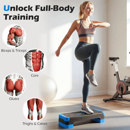 3-in-1 Aerobic Step Platform with Risers